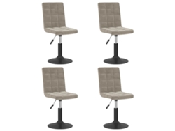 Maison Exclusive - Sillas De Comedor Giratorias 4 Uds De Terciopelo Gris Claro