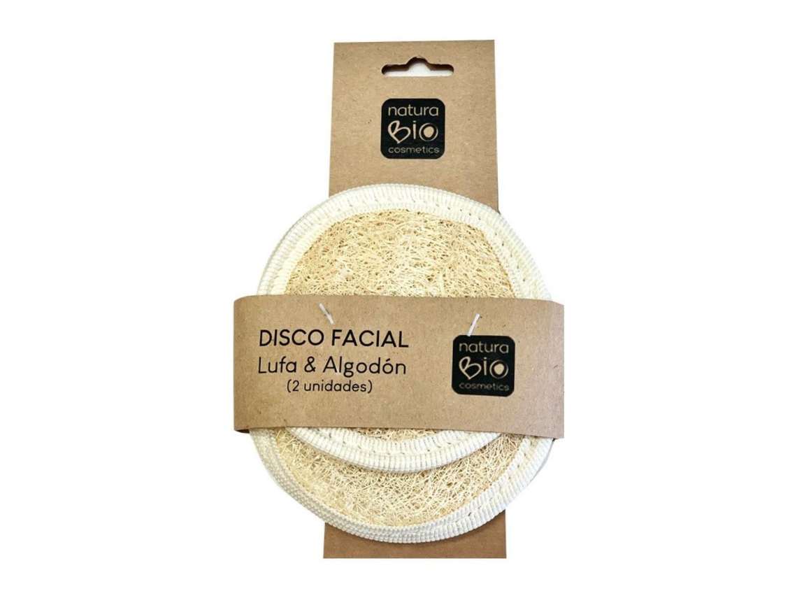 Discos faciales de lufa de algodón 2 unidades