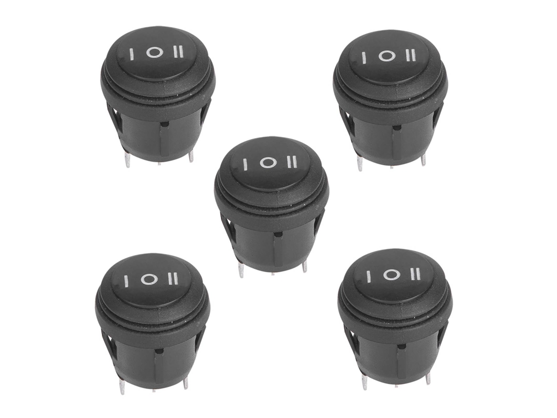 5 Interruptores Basculantes Redondos De 3 Posiciones On/off/on, 3 Pines, 10a/125v, 6a/250v Para Automóviles Y Barcos.