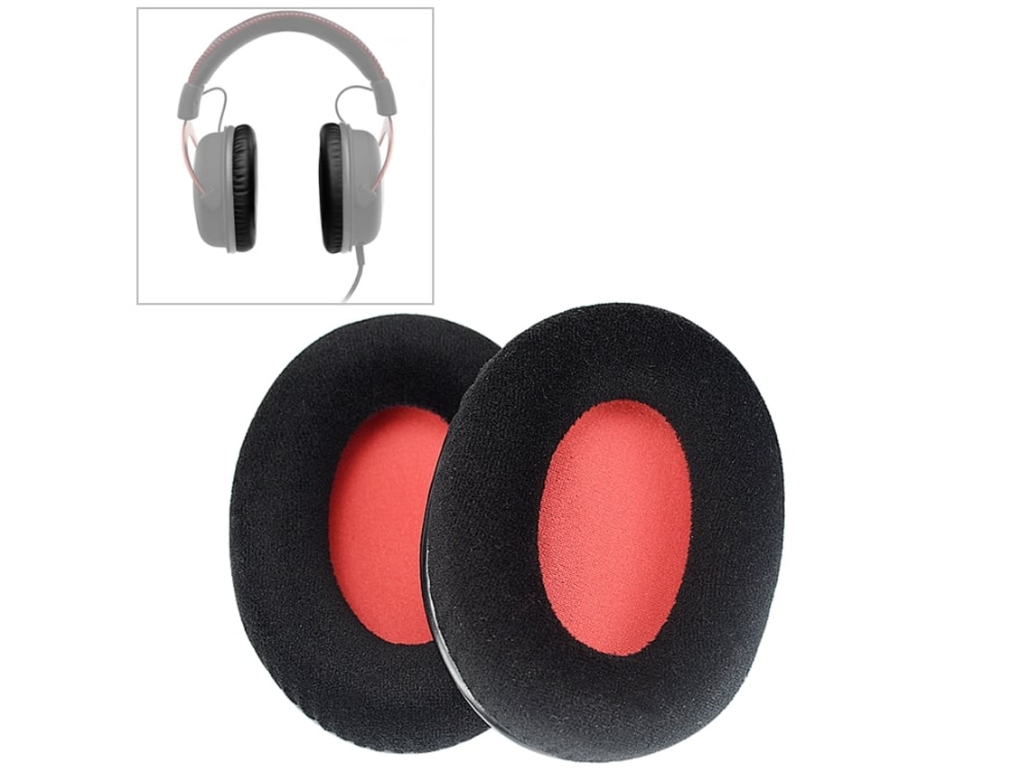 Almohadillas para auriculares Kingston HyperX Cloud II, espuma suave, franela, color rojo.