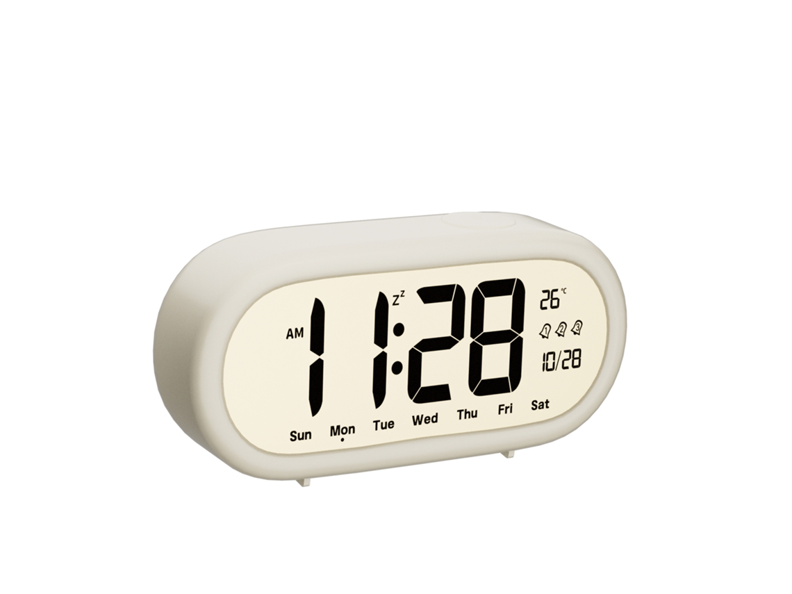Reloj despertador inteligente blanco para estudiantes, reloj electrónico de escritorio Sfushos