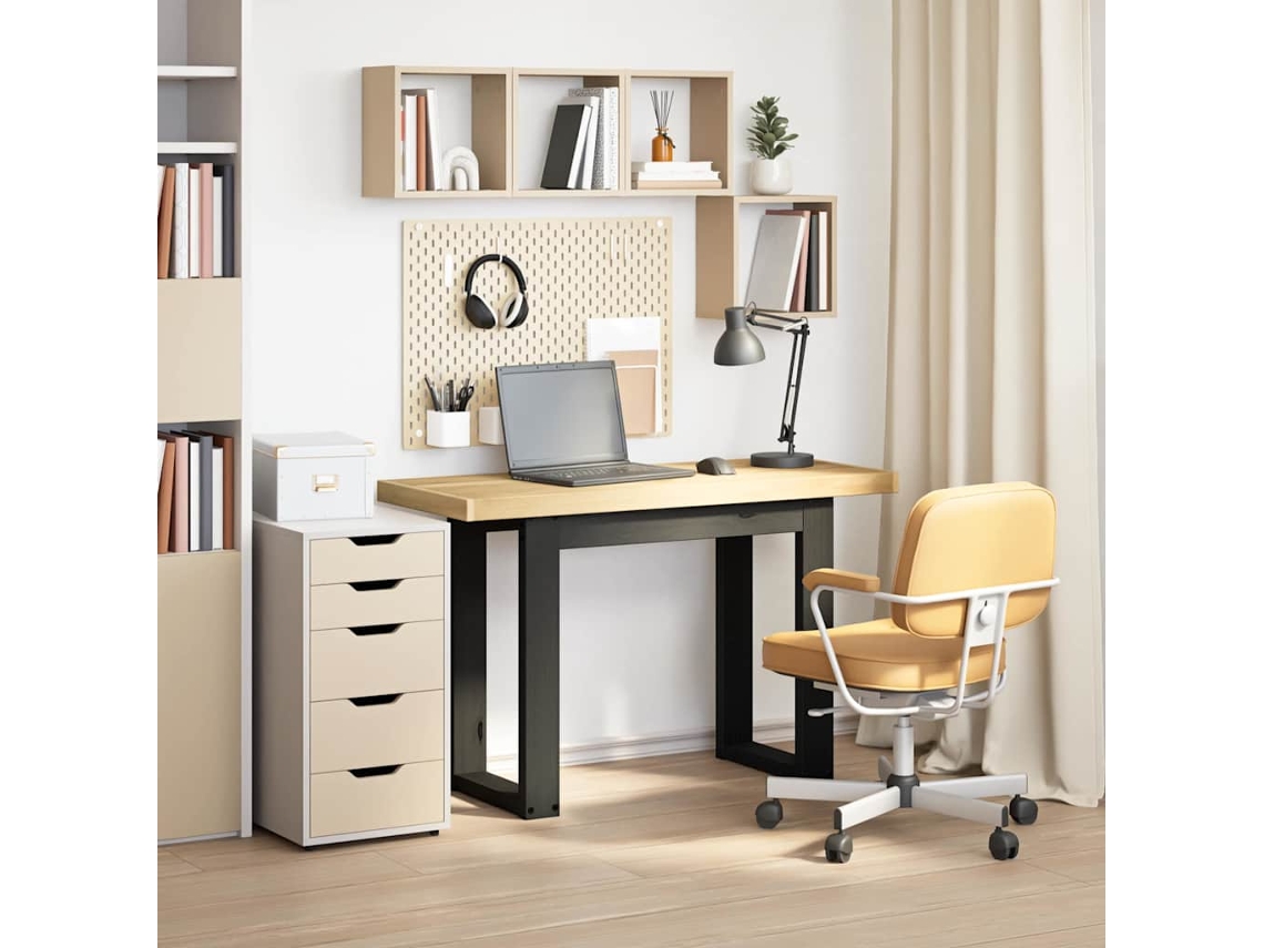 Escritorio | Mesa | Escritorio Noain con patas en forma de U 120x50x75 cm Pino macizo