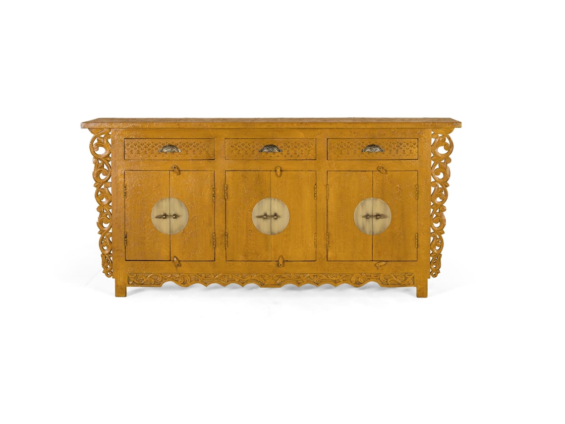 APARADOR - VAJILLERO Amarillo / dorado.GINER Y COLOMER 84x40x180