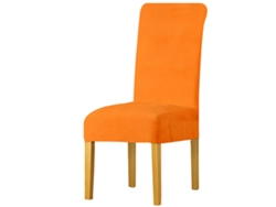 Funda de terciopelo para silla de comedor, color naranja Siurn, 1 pieza