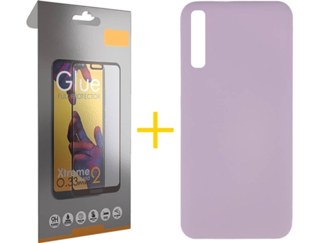 Kit Funda + Protector de Pantalla Samsung Galaxy A50 SKYHE Full Silicona Líquida (Morado)