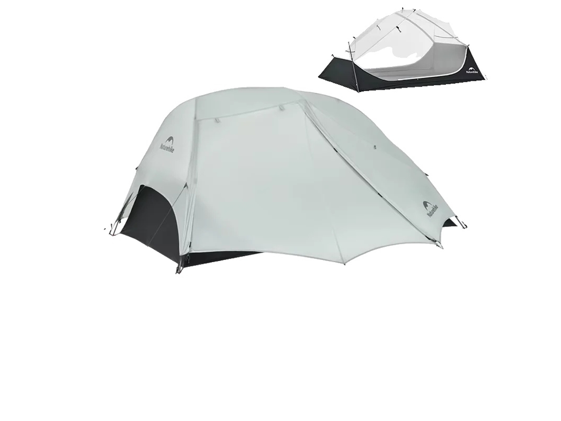 Tienda de campaña para senderismo, diseño ultraligero, impermeable, gris.