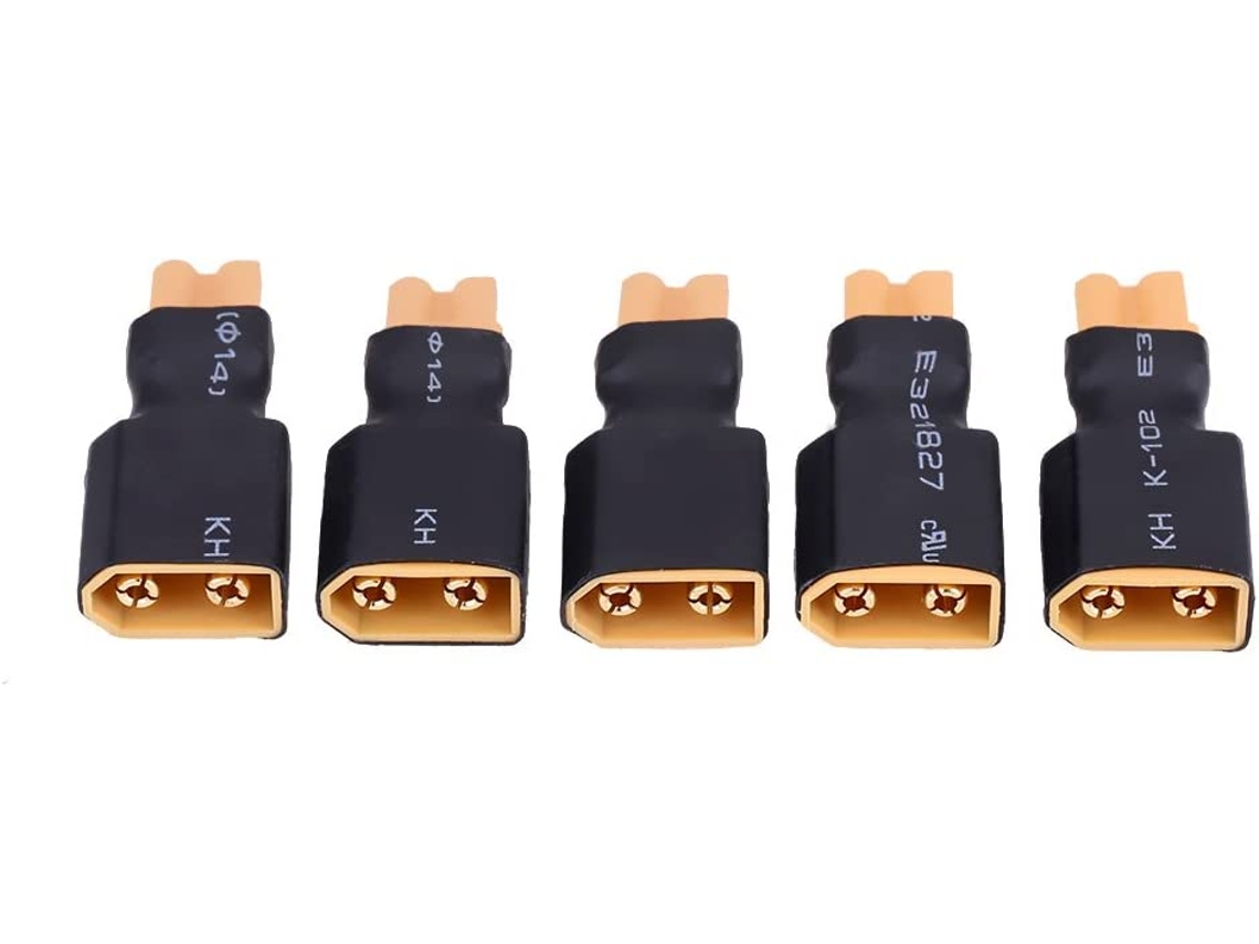 Pieza para Teledirigidos 5 Piezas RC Drone Enchufe Adaptador Enchufe Convertidor de Batería XT30 a XT60 (XT30 Hembra a XT60 Enchufe)