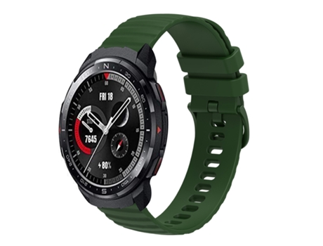 Correa de reloj inteligente para Honor Watch GS Pro 22 mm Correa de reloj de silicona de color sólido con patrón de puntos ondulados (verde militar)