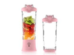 Exprimidor de frutas Eifson de 590 ml con 6 cuchillas y batería recargable USB C de 4000 mAh (rosa)