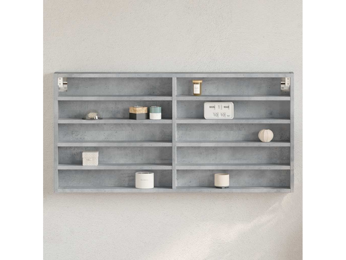 Vitrina De Madera De Ingeniería Gris Hormigón 100x8,5x50 Cm