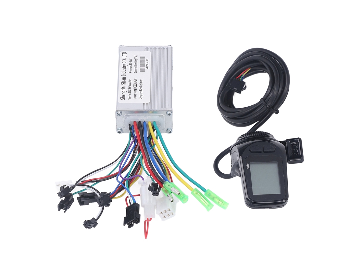 Kit controlador de motor sin escobillas para bicicleta eléctrica 36V 48V 350W con panel LCD S886, conversión