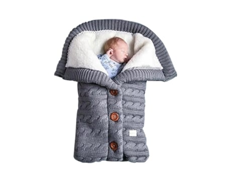Saco de dormir de invierno para bebé, manta de punto gruesa y cálida para cochecito, saco de dormir para cochecito de bebé de 0 a 24 meses, urdimbr...