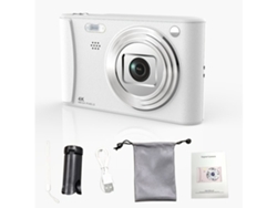 Cámara Digital Zruxe Cámara Digital 4k 1080p De Ultra Alta Definición, Zoom 8x, Pantalla Lcd De 2,8 Pulgadas 32 Gb De Memoria Blanca