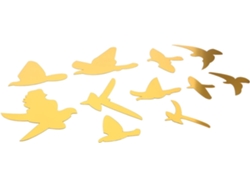 3d Pegatinas Arte Espejo Pájaros Acrílicos Dorados, 11