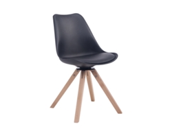 Silla de visita giratoria Troyes en símil piel Square negro/natura CLP
