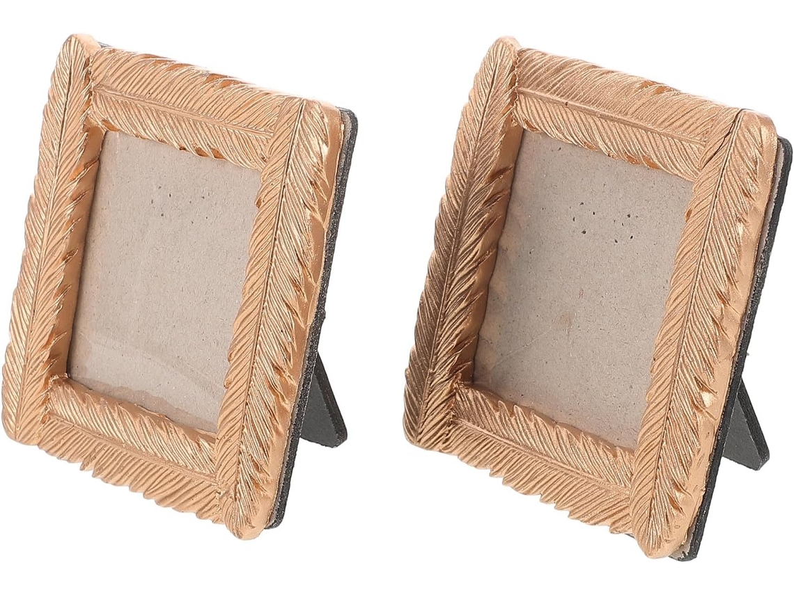 Juego 2 Marcos Fotos Resina Bordes Decorativos Estilo Elegante Lujoso 4 9 5 1 Decoración Hogar Oficina X Cm