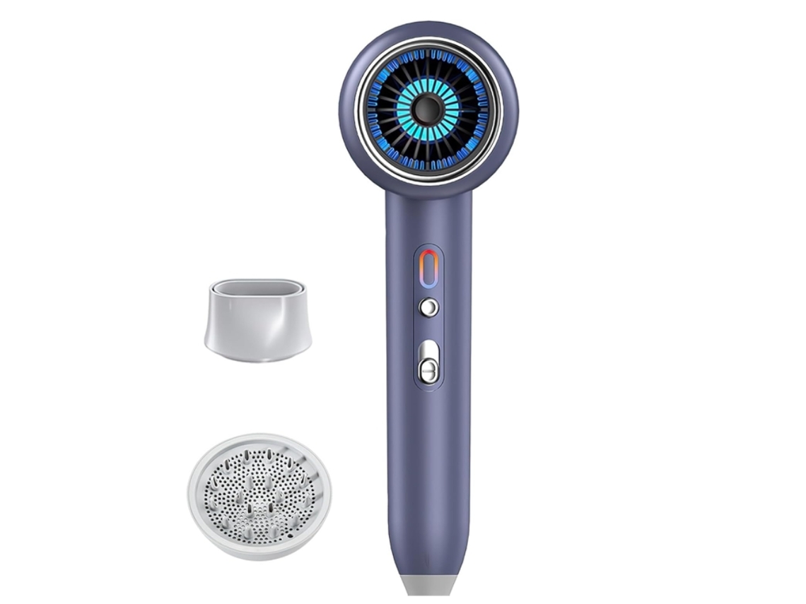 Secador de Pelo 2400 W con Difusor y Boquilla Concentradora Motor Ultra Silencioso para Salón de Hogar Púrpura YEMAESRE