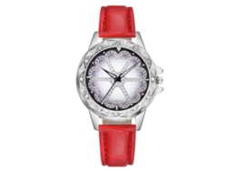 Relógio De Pulso Analógico De Quartzo Com Pulseira Pu Moda Display Redondo (preto)