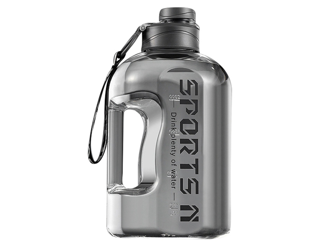 Botella De Agua Deportiva (2,7 L, Gris), Portátil, De Gran Capacidad, Para Hombre.