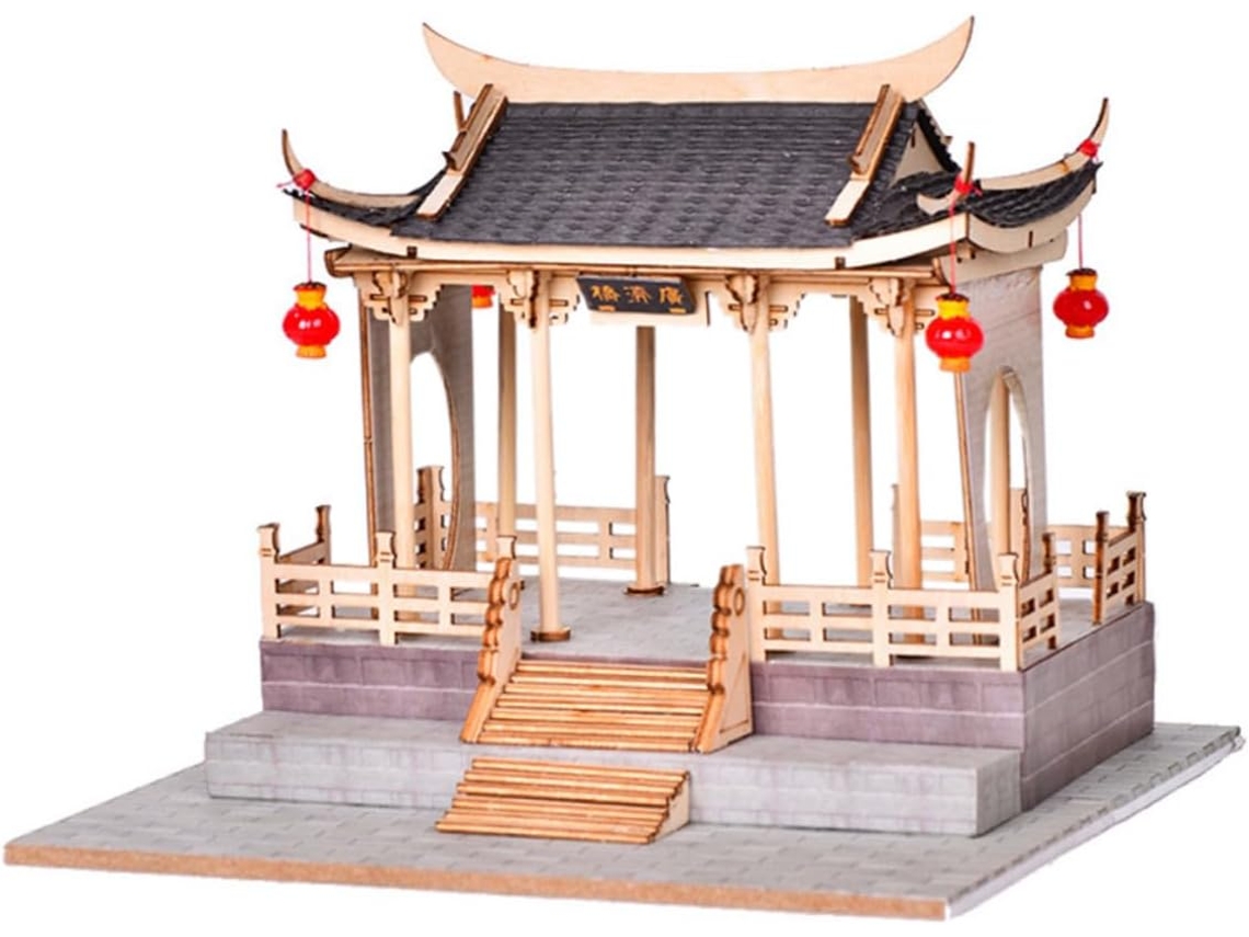 Kit De Construcción De Un Modelo De Puente Chino, Plástico Beige, Kit De Manualidades Fácil.