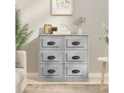 Aparador De Madera Contrachapada Gris Hormigón 70x35,5x67,5 Cm