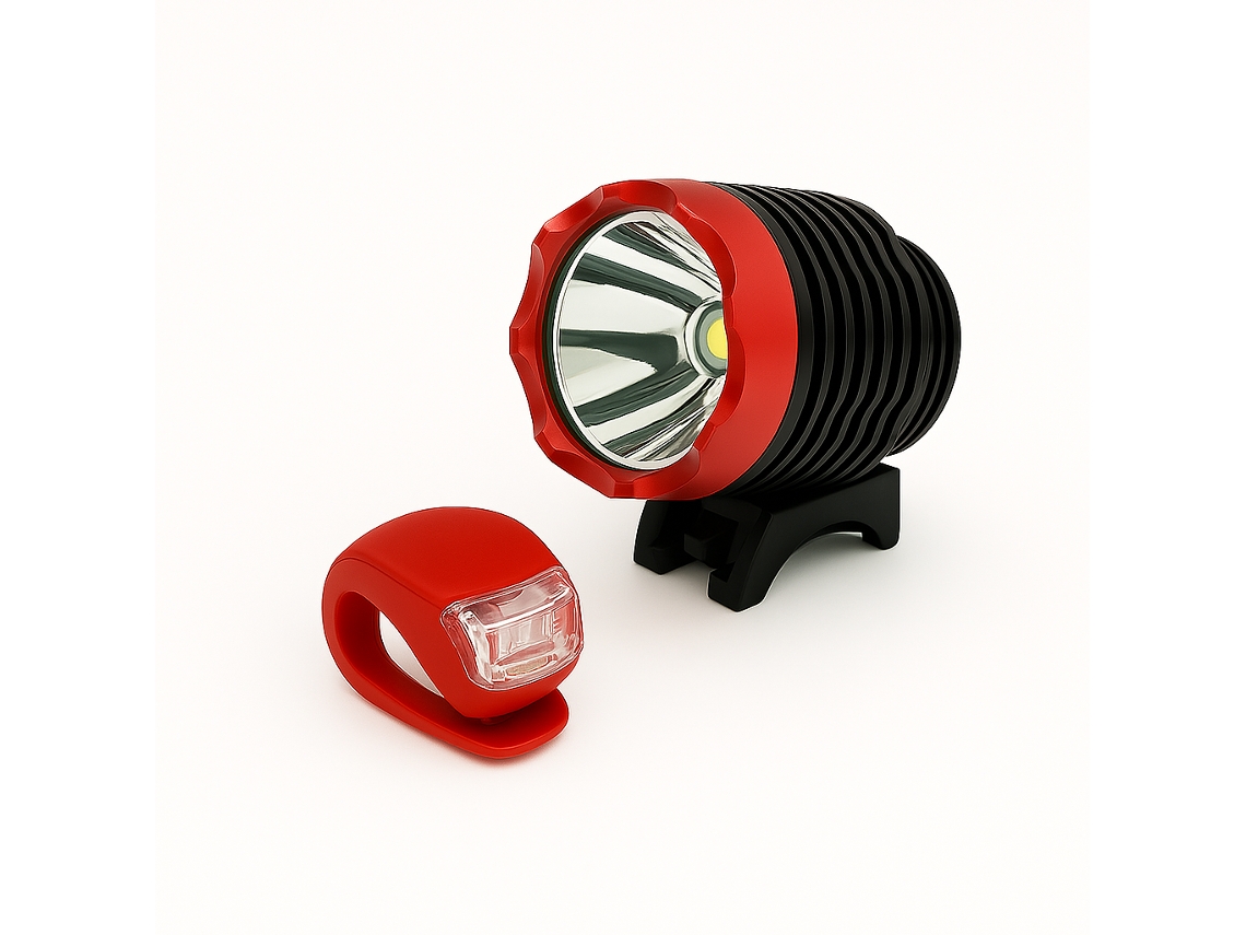Linterna LED delantera y trasera roja Sanda SD 6302R para bicicleta