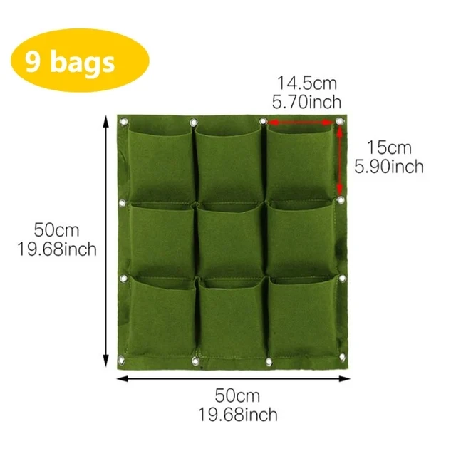 Vaso de parede MDUG com 9 compartimentos, ferramenta de jardinagem