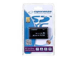 Lector de Tarjetas Externo ESPERANZA EA117 Negro