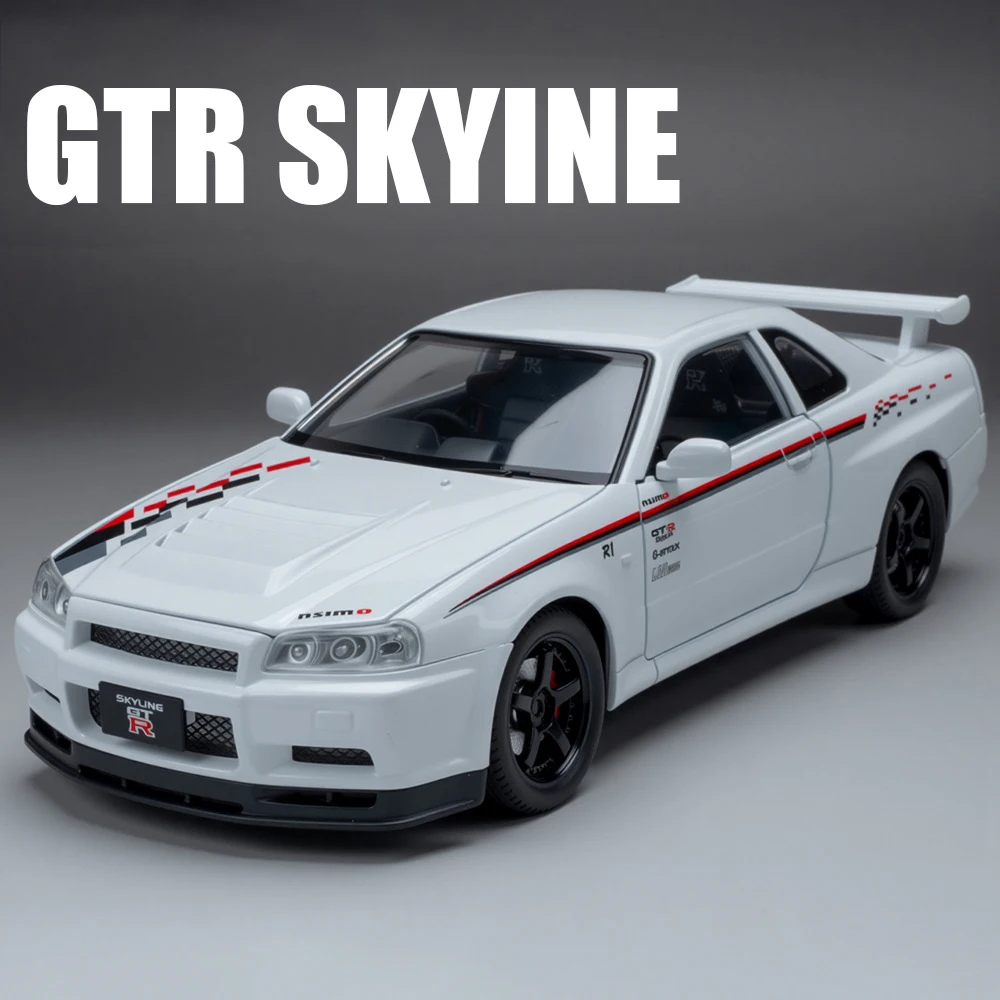 (blanco) Modelo De Coche De Juguete Modificado De Metal Fundido A Presión A Escala 1:24 Con Efectos De Sonido Y Luz.