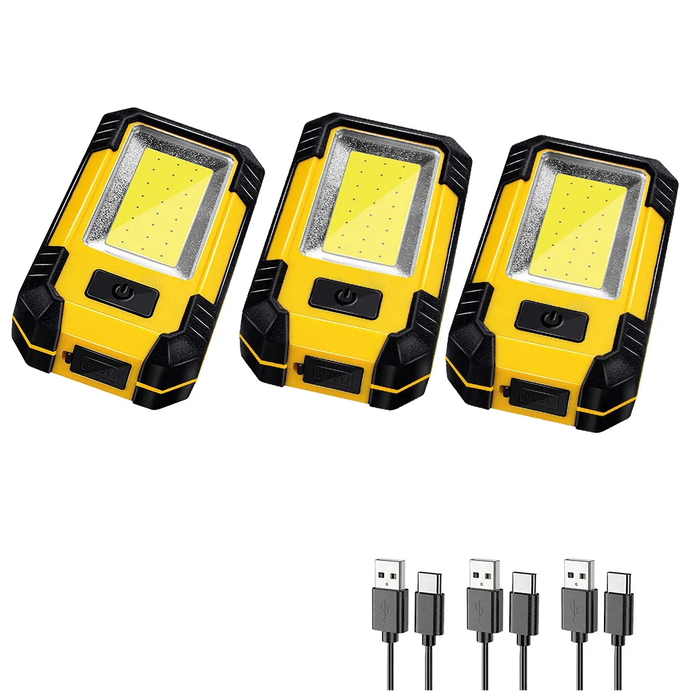 Linterna de trabajo COB recargable por USB, portátil, con batería 18650, imán potente y 4000 mAh, resistente al agua para camping. Aeuzwr