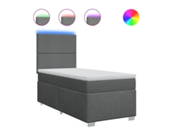 Maison Exclusive - Cama Box Spring Con Colchón Tela Gris Oscuro 100x200 Cm