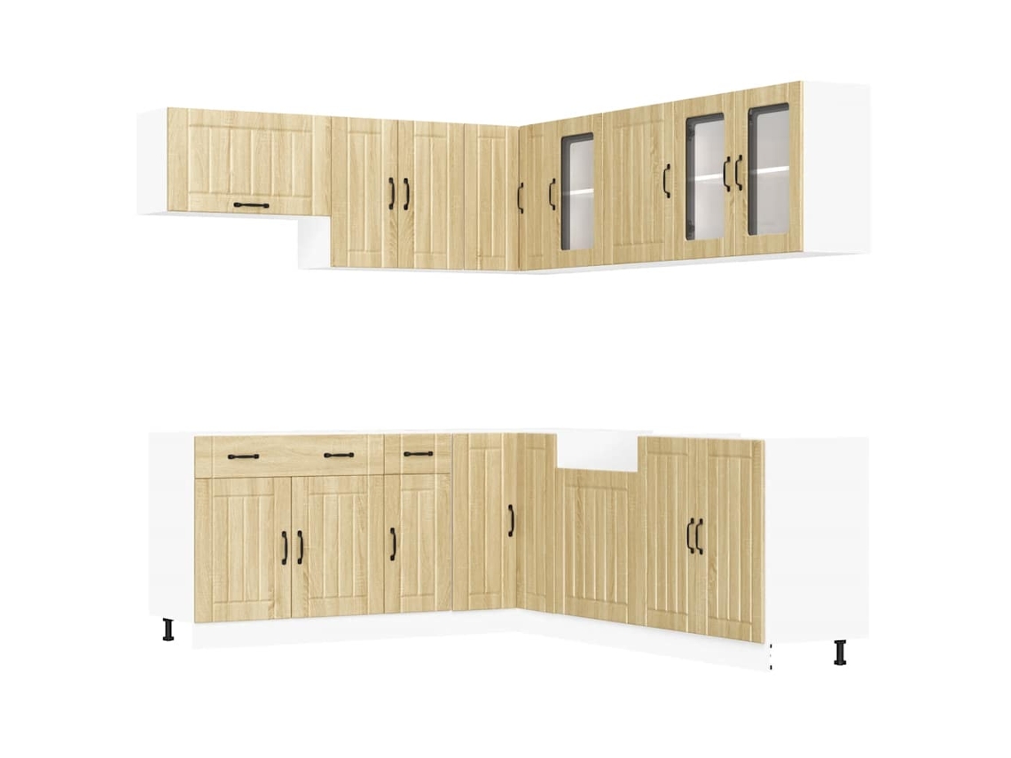 Juego de 11 gabinetes de cocina de roble Sonoma EXCLUSIVO DE MAISON