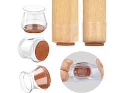 24 Protectores Transparentes Para Patas De Sillas, Material Tpu, Antirruido, Fáciles De Mover, Tamaño Grande.