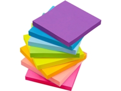8 blocs de notas adhesivas, 76 x 76 mm, autoadhesivos, de colores, cuadrados MDUG (8 colores)
