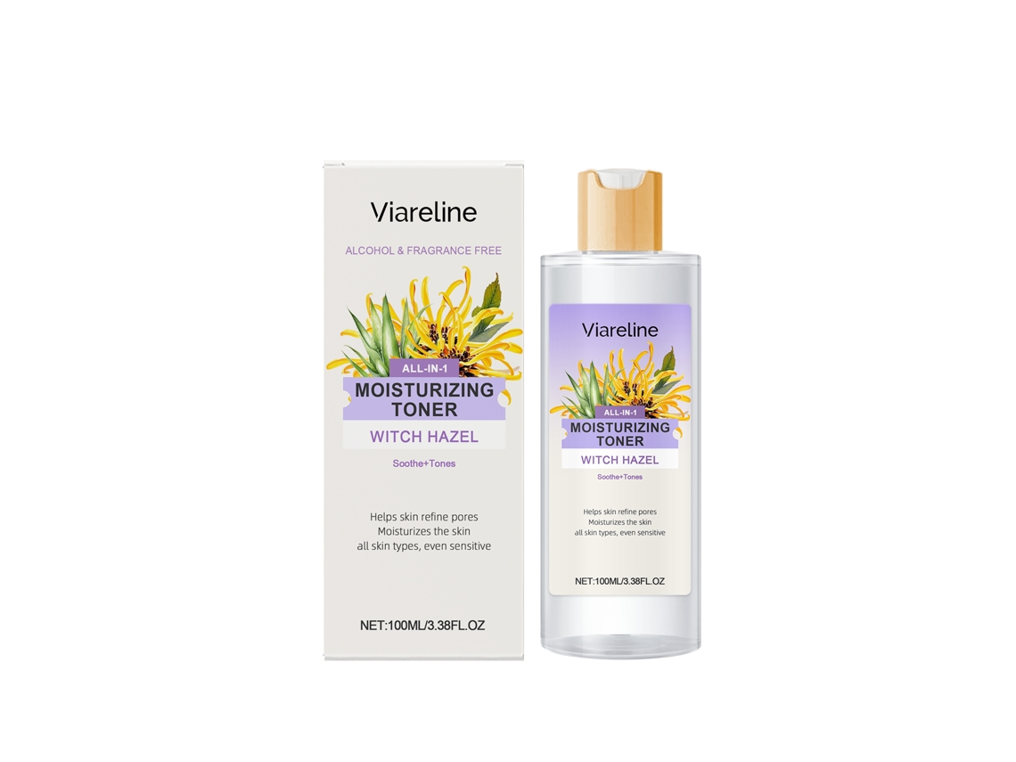 Tónico hidratante de hamamelis y aloe vera para la piel
