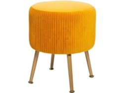 Banqueta Designer em Veludo Amarelo ATMOSPHERA D. 35 X A. 41 Cm