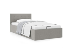 Cama Hidráulica Almacenaje Sin Colchón Gris Claro 100x200 Cm