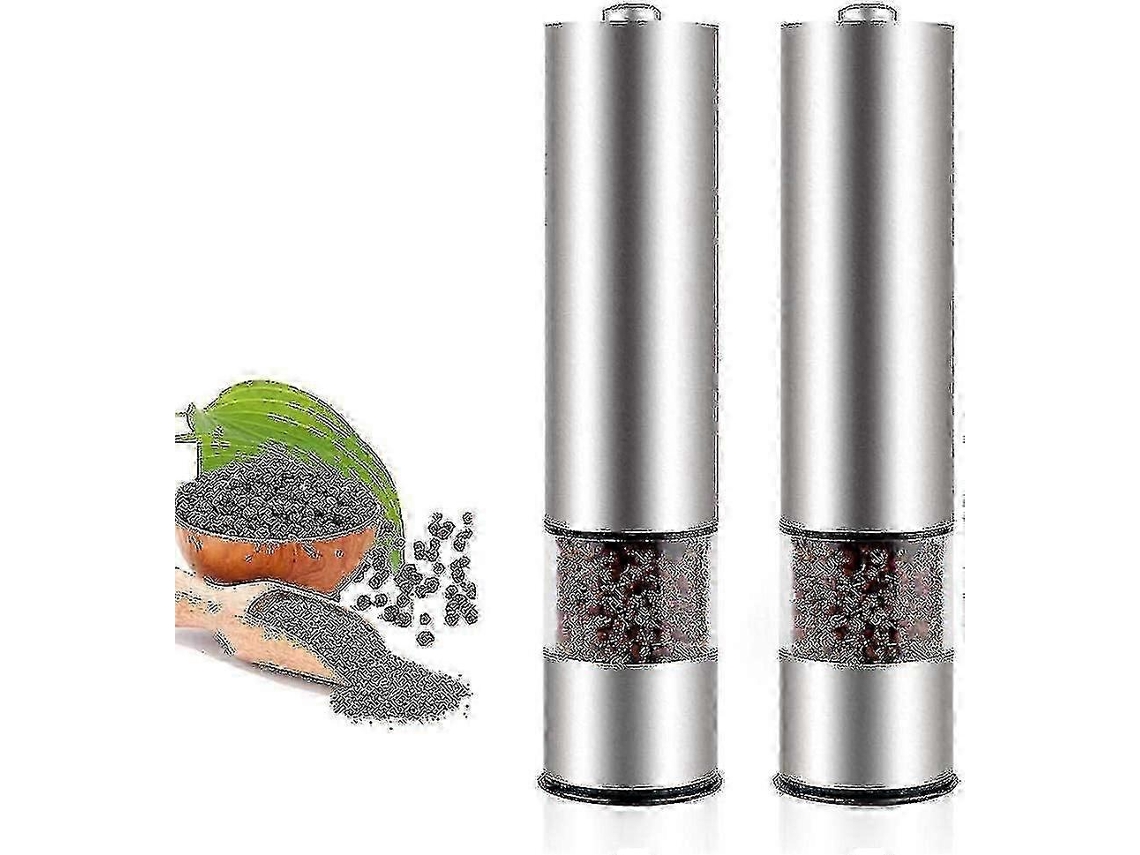 Juego de 2 molinillos eléctricos de sal y pimienta, de acero inestable, con núcleo de cerámica, Rosewell