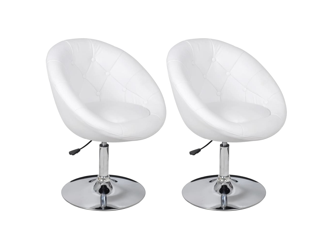 Maison Exclusive - Taburetes De Cocina 2 Unidades Cuero Sintético Blanco