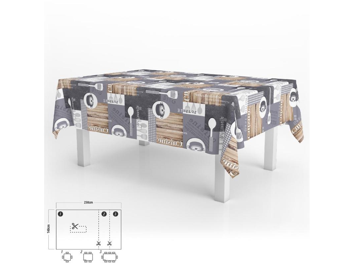 Mantel Hule Rectangular Cuisin Impermeable Antimanchas PVC 140 x 250 cm  Recortable Uso Interior y Exterior ORYX