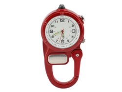 Reloj Con Mosquetón Y Linterna Led Acoplable Para Montañismo Y Senderismo - Rojo