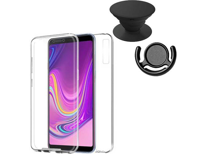 Kit Funda, PopSocket y Soporte PopSocket Samsung Galaxy A9 2018 360º Transparente