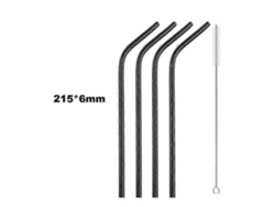 Pajitas metálicas reutilizables de acero inoxidable 304, rectas y dobladas, con limpieza tipo Rosewell
