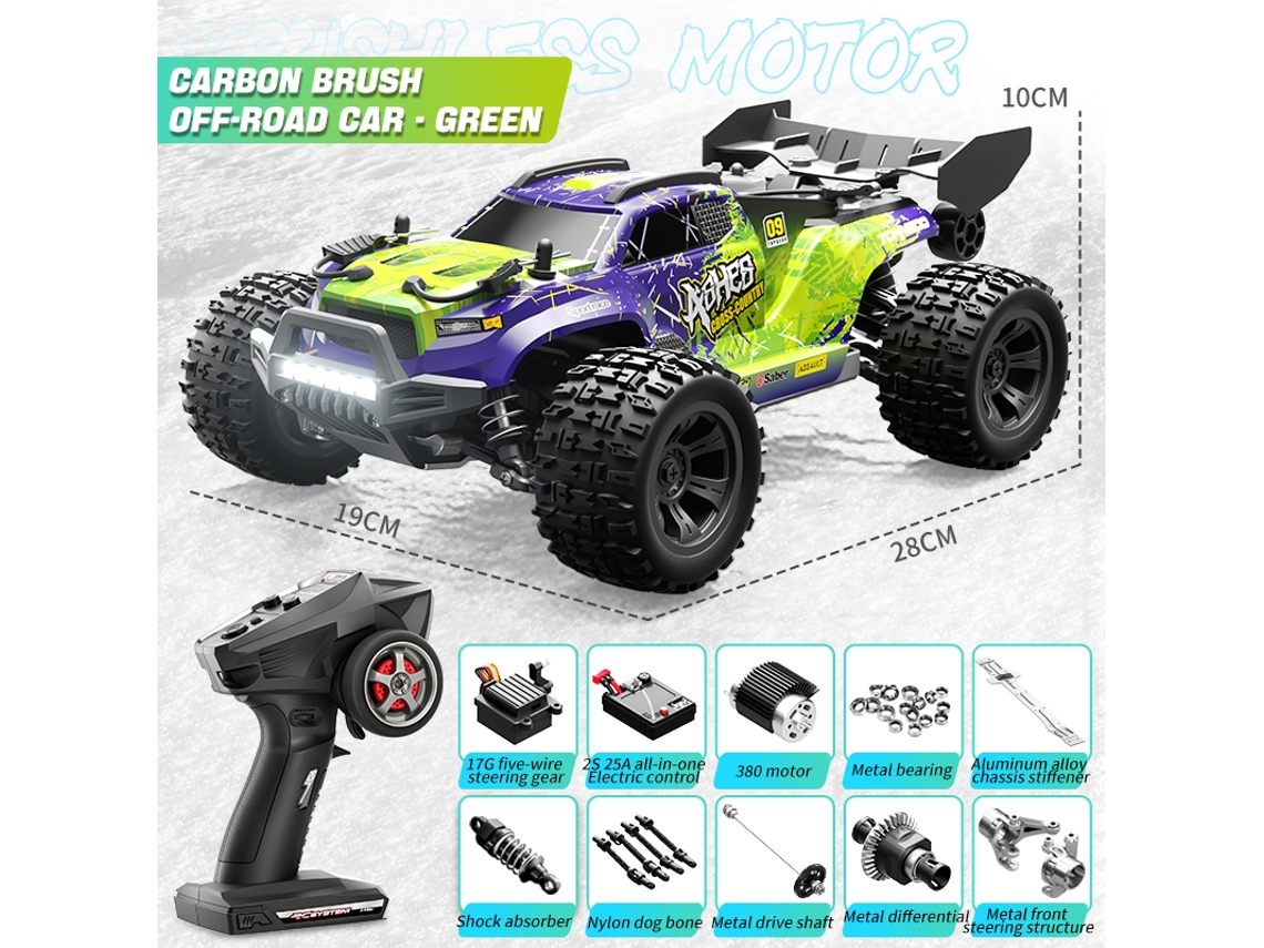 Coche todoterreno RC 1/18, camión teledirigido de 2,4 GHz, color verde Aeuzwr
