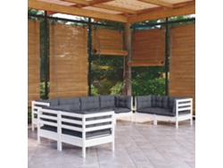 Conjunto de muebles de jardín con cojines de pino macizo, Dkd Home Decor