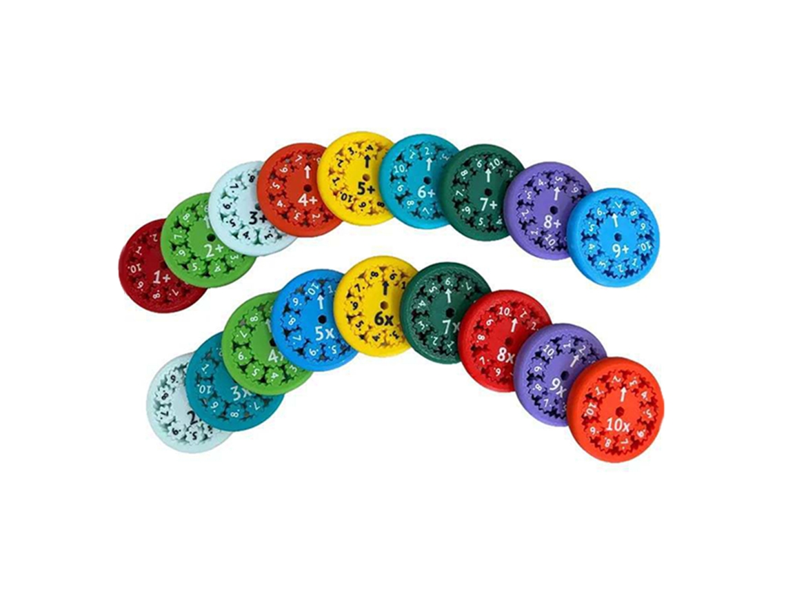 Bj-brinquedo Matemático Interativo Para Crianças Jogo De Mesa Rotativo Aprendizagem De Aritmética Soma Subtração Multiplicação Divisão (18 Peças)