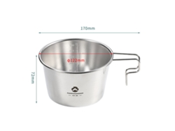Bacia Sierra De Aço Inoxidável 600ml Para Camping E Piquenique, Utensílio Portátil Com Alça E Escalas