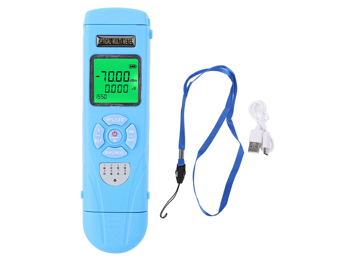 Probador Multifuncional De Fibra Óptica -50-+26 Dbm 850-1650 Nm Con Localizador Visual De Fallos (vfl) De 30 Km Y Medidor De Potencia Óptica.