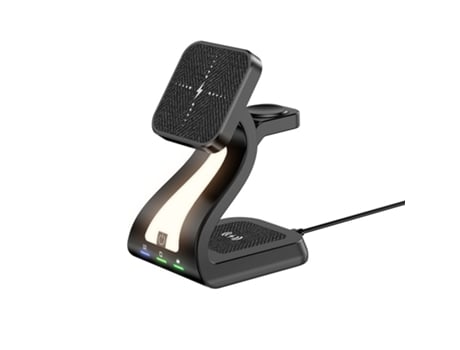 Cargador inalámbrico magnético de 15 W, soporte de carga rápida 3 en 1, compatible con Apple iPhone, iWatch, AirPods, negro CHRONUS