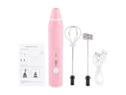 Espumador De Leche Eléctrico Recargable, 3 Velocidades, Para Café, Huevos Y Espuma De Leche, Color Rosa.